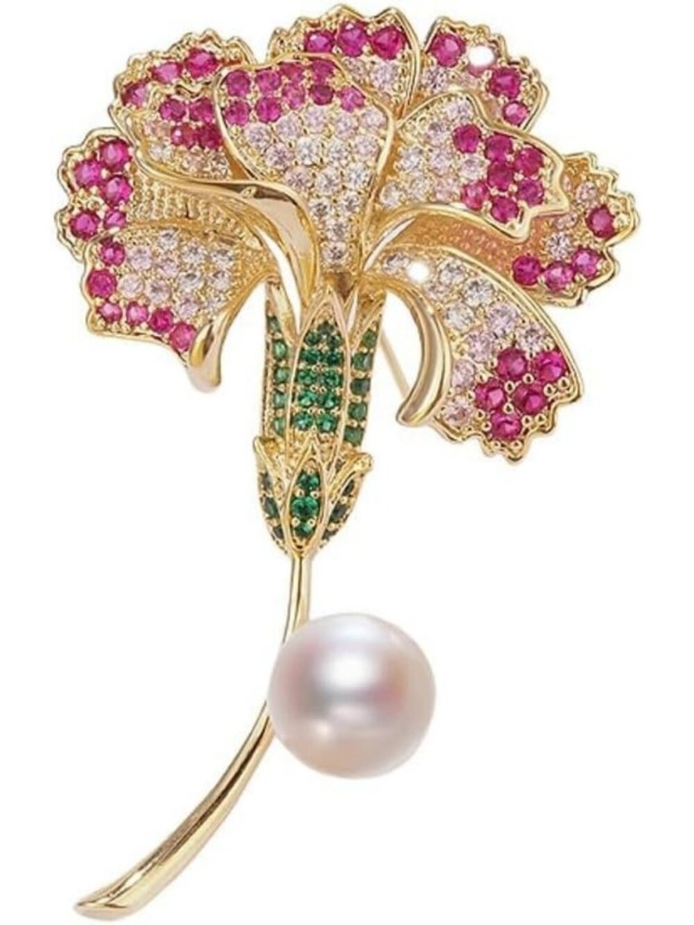 Floral Rhinestone Brooch Pin for Women - Elegant Flower Lapel Jewelry Accessory